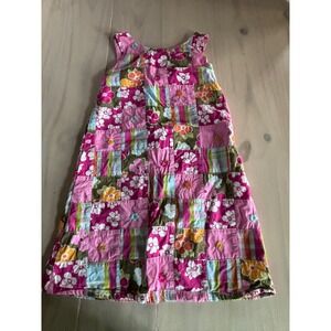 Gymboree Girls Pink Floral Patchwork Sleeveless A-Line Dress Size 8 High Summer